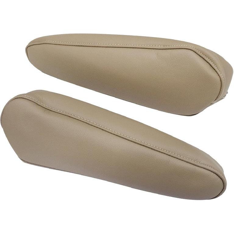 GXARTS Driver and Passenger Side Leather Front Seat Armrest Cover Tan Compatible with Toyota Land Cruiser 1998 1999 2000 2001 2002 2003 2004 2005