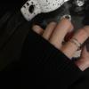 Zircon Black Sophisticated Ring For Women Unique Adjustable Style Geometric