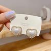 Unique Exquisite Hollow Bowknot Crystal Imitation Pearl Stud Earring for Women Korean Geometry Zircon Christmas Girl Gift
