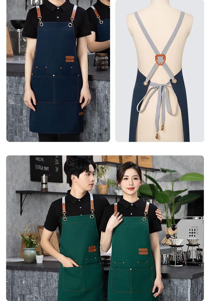 Waterproof Young Waiter Apron with Logo for Milk Tea Restaurant