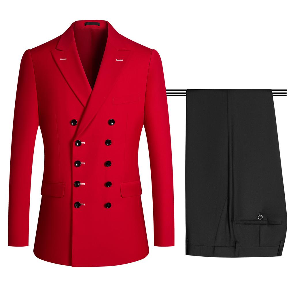 Men's Suit Suit TWO-piece Korean Version Slim Suit Men's Business Professional Dress Best Man Groom Wedding Dress