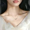 Double Ring Necklace Women's Light Luxury Niche High-end Design Versatile Ring Pendant Temperament Cold Wind Collarbone Chain
