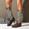 Fashion Suede Boots Fall Winter 2025 New High Heel Pointed Toe Midi Boots for Women