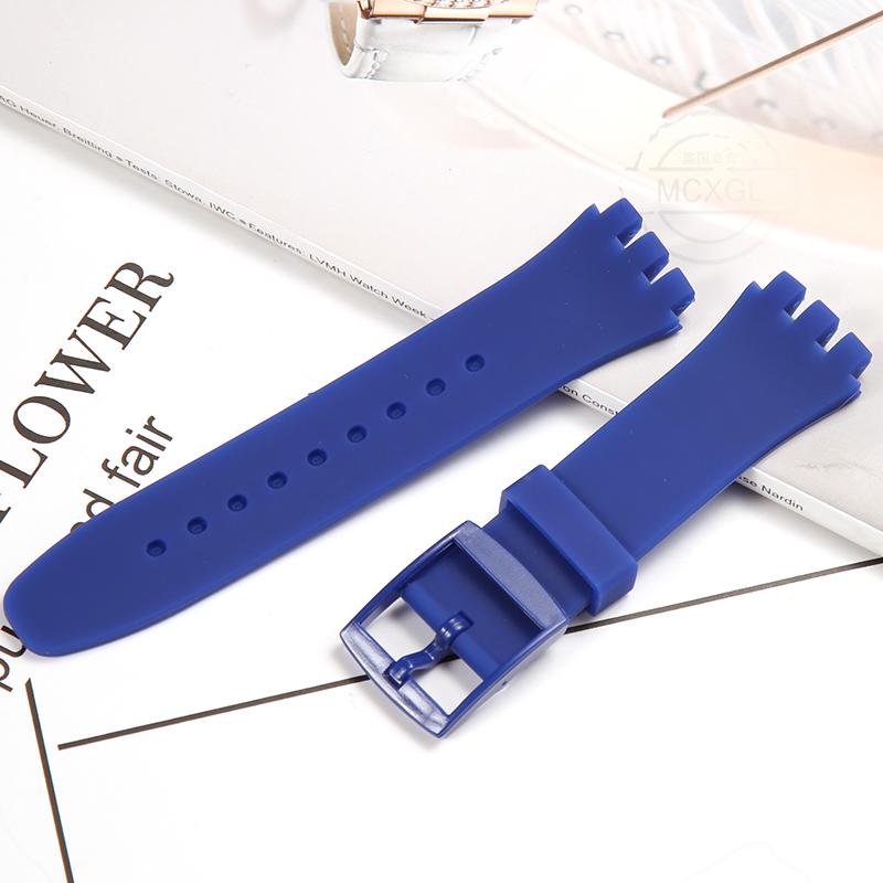 

Silicone Strap For Swatch SUSB401 SUSW402 SUSN400 SUSL400 20MM Series Watchband Waterproof Replacement Watch Accessories 20mm синий