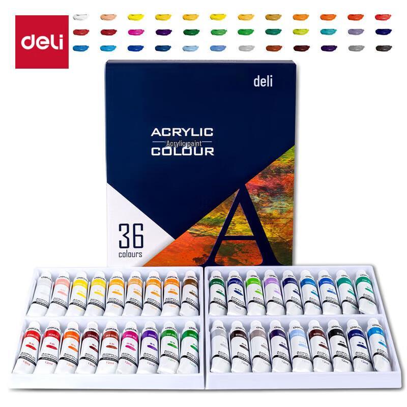 Deli 36-Color Acrylic Paint Set