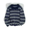 Men's Autumn/Winter High-End Retro Polo Collar Striped Mink Fur Sweater