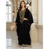 Women's Fashion Spring Fall Flower Pattern Print Long Sleeve O-Neck Loose Waistline Casual Dresses