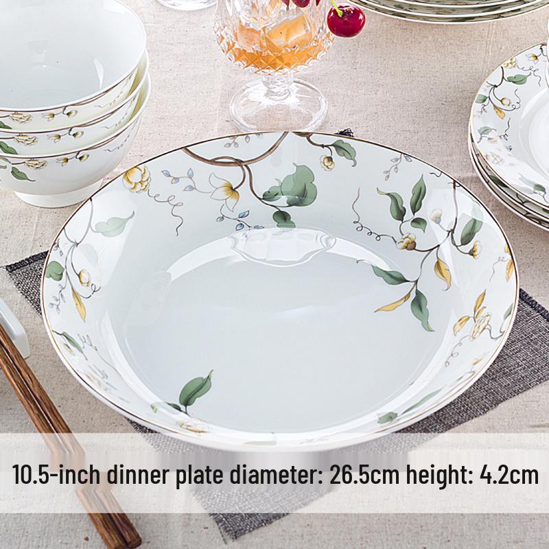 7-Inch Round Bone China Porcelain Plate - Chinese Style Tableware