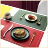 Northern INS PVC Leather Placemat Solid Color Square Heat-Resistant Waterproof Double-Layer Table Mats