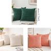 2 Pieces/set Cozy Soft Corduroy Pillowcase Velvet Texture Reversible Sided Throw Pillow Striped Design Cushion Cover Sofa Decor