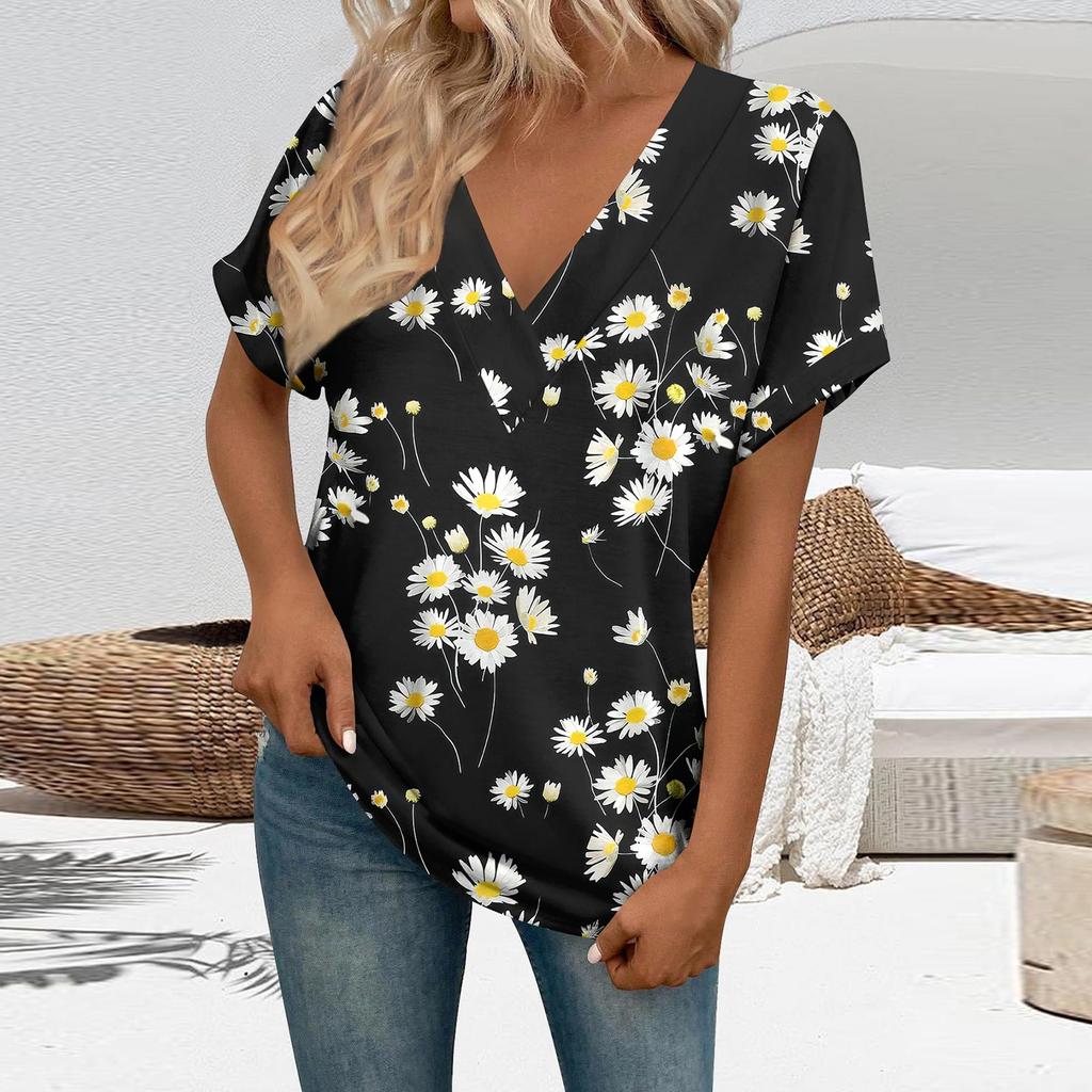 T Shirts Short Sleeve V Neck Tees Womens Fashion Tops Trendy Lightweight Soft Casual Summer Outfits