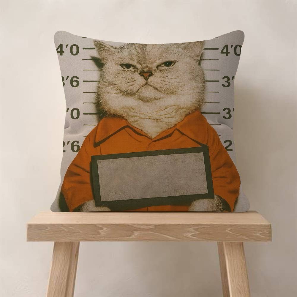 Cute Cat Pillow Gift Home Office Decoration Bedroom Sofa Car Cushion Cover Case 45x45