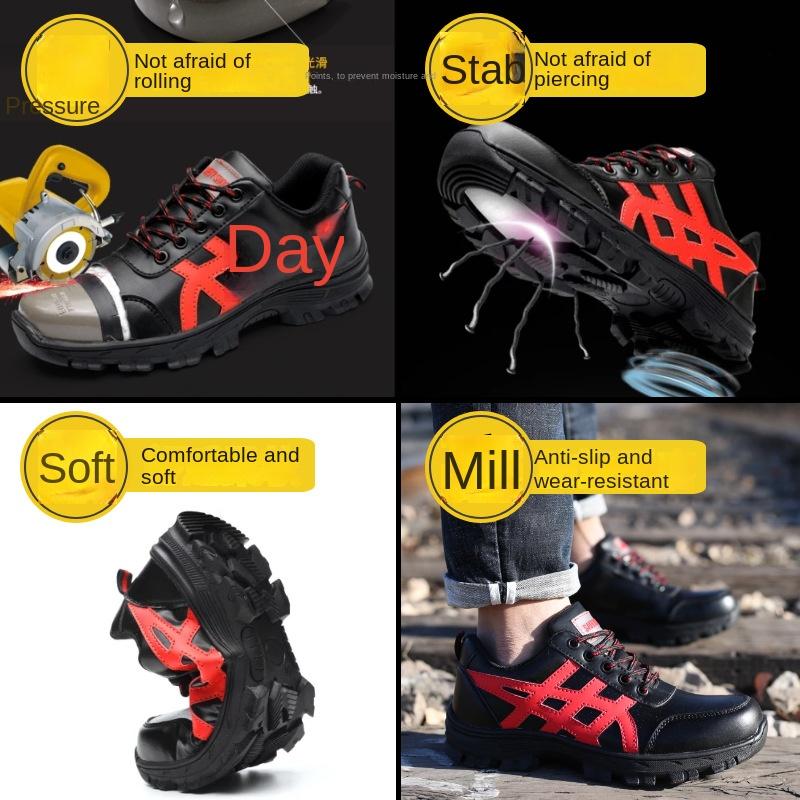 Labor Insurance Shoes Men, Wear-resistant Construction Site Safety Shoes Men Smash Anti-puncture Work Shoes