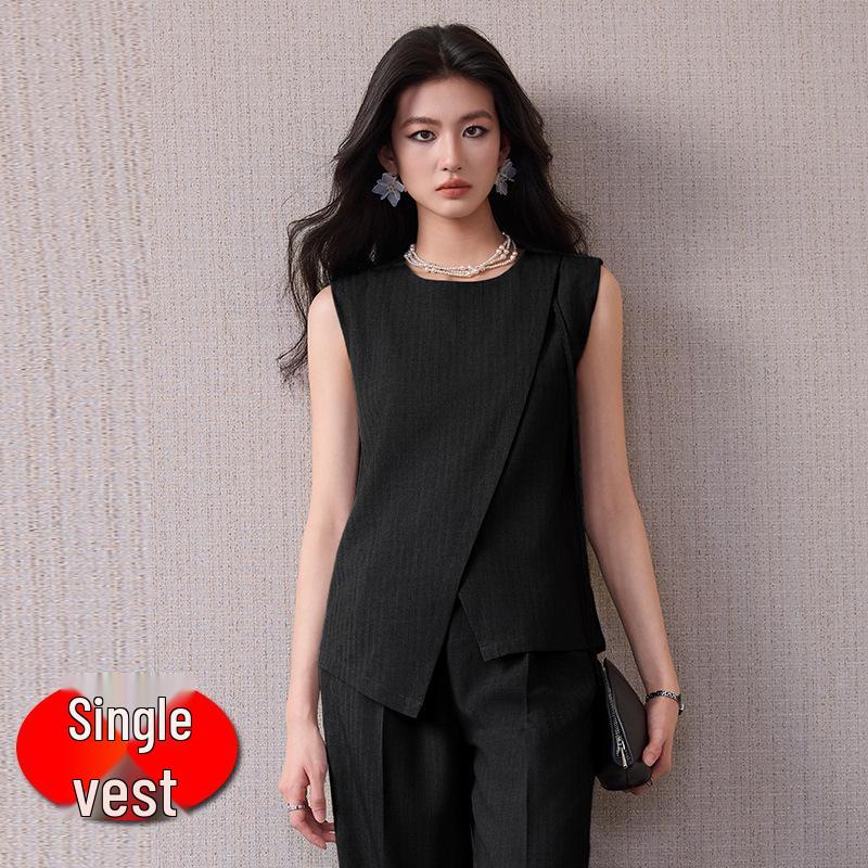 Women's Irregular Vest Two-Piece Set - Spring/Summer High-End Fashion