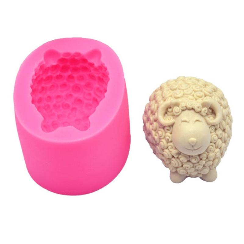 3D Cute Sheep Silicone Candle Molds Forms Diy Handmade Animal Candle Making Soap Clay Plaster Resin Moulds Cake Decorating Tools