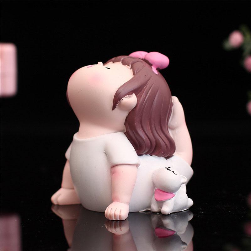 Yoga Girl Figurine Cartoon Lovely Cute Fashionable Decoration Yoga Pose Girl Ornament for Car Type