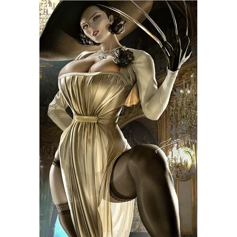 

Печать на холсте, игра, розовый, красный демон, обнаженная сексуальная девушка, художественный постер, картина для гостиной, спальни, висячая картина