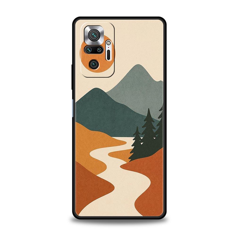Abstract Mountain Sunrise Line Phone Case For Xiaomi Redmi Note 15 14 13 12 5G 11 10 Pro Plus 4G 9S 14C 13C 12C 10C TPU Cover