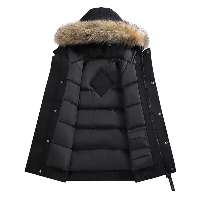 Men's Short Goose Down Winter Jacket - 80% White Duck Down, Warm & Thickened, Pilot Style, Couple's Option Available