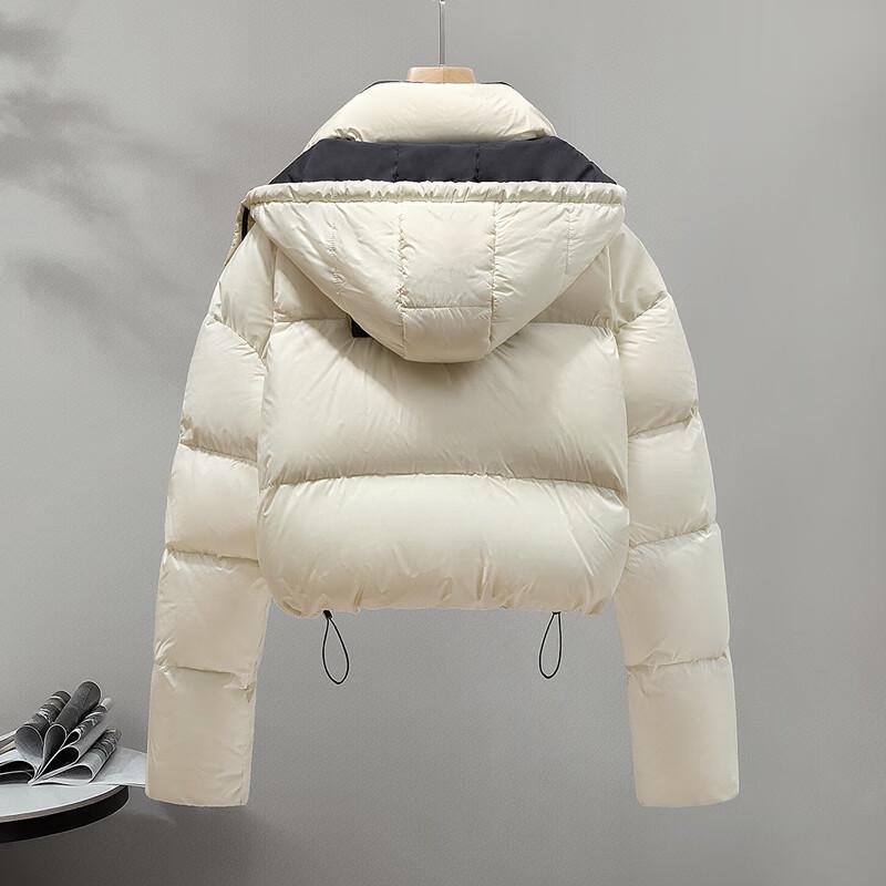 Silbaisha Women's Short Detachable Hooded Down Jacket