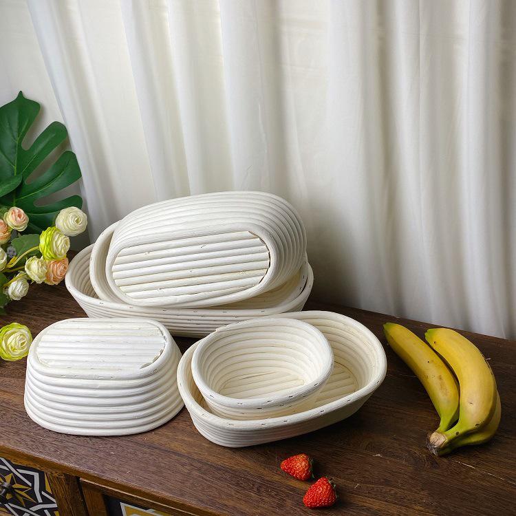 Coș European din Ratant Vietnamez pentru Fermentare - Instrument Rustic pentru Coacerea Pâinii