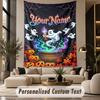 Halloween (95) Theme Personalized Tapestry Custom Name Text Wall Hanging Tapestry Home Background Decoration