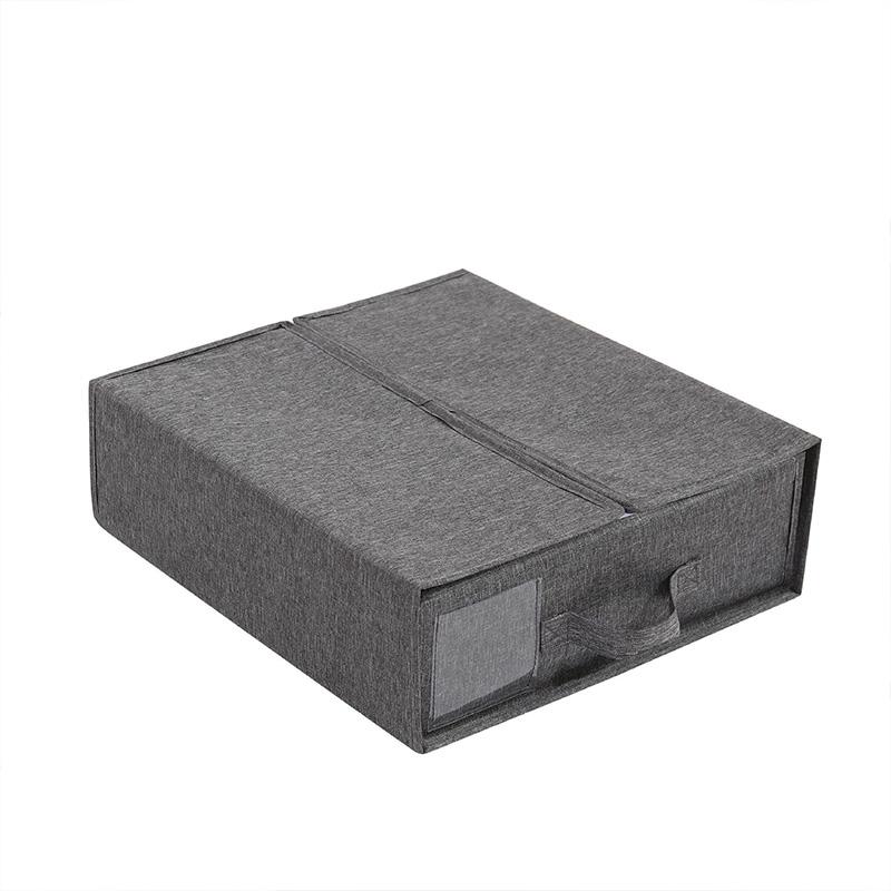 Sheet Set Storage Box Organizer Fabric Folding Window Zipper Blanket Organizer Wardrobe Bed Clothes Storage Box Organizer