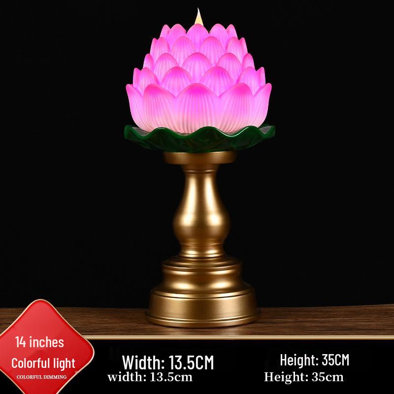 LED Lotus Flame Lamp: Floating Candle Holder with Plug-in/Battery Options, Ideal for Home or Buddha Offerings