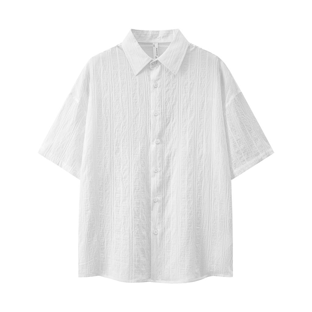 2026 Summer Men Casual Shirt Men Fashion Trend Short Sleeve Shirts Youth Daily Wear Oversized Tops Male Beach Shirts