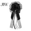 Theme Party Hair Decorations Rose Bow Clip, Lace Pearl Hairpin, Lolita Gothic Bowknot Floral Headpiece Hairpin for Women Bride Cosplay Wedding