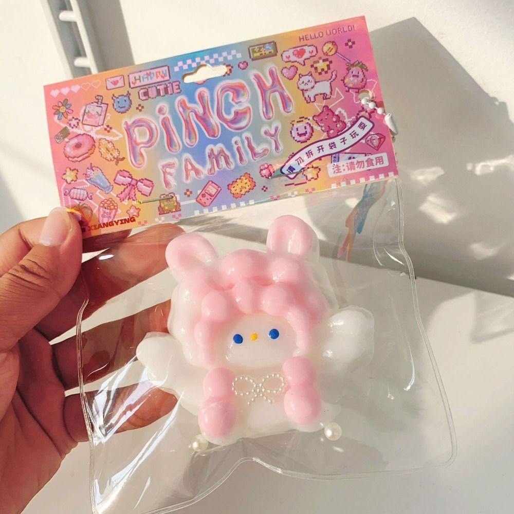 Taba Squishy Rabbit And Dog Toy Cute Desktop Decor Funny Squeeze Anti Stress Reliever Decompression Fidget Toys for Kids Gifts