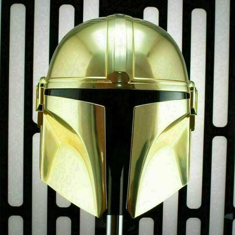 

Мандалорский черный, серебряный, золотой шлем Стальной Хэллоуин Боба Фетт Носимая копия золотой