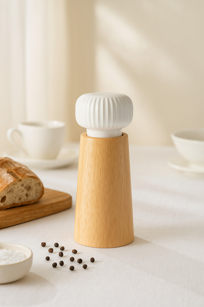 Wooden Pepper Grinder Manual Salt And Pepper Mill Adjustable Coarse-grained Grinder Refillable Salt