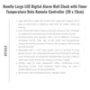Homlly Large LED Digital Alarm Wall Clock with Timer Temperature Date Remote Controller (39 x 13cm)