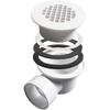2" Low Profile Shower Drain with 2" x 1-1/2" Reducer Pipe Fitting and Perforated Strainer- PVC Side Outlet Drain Assembly for Replacement Shower Base