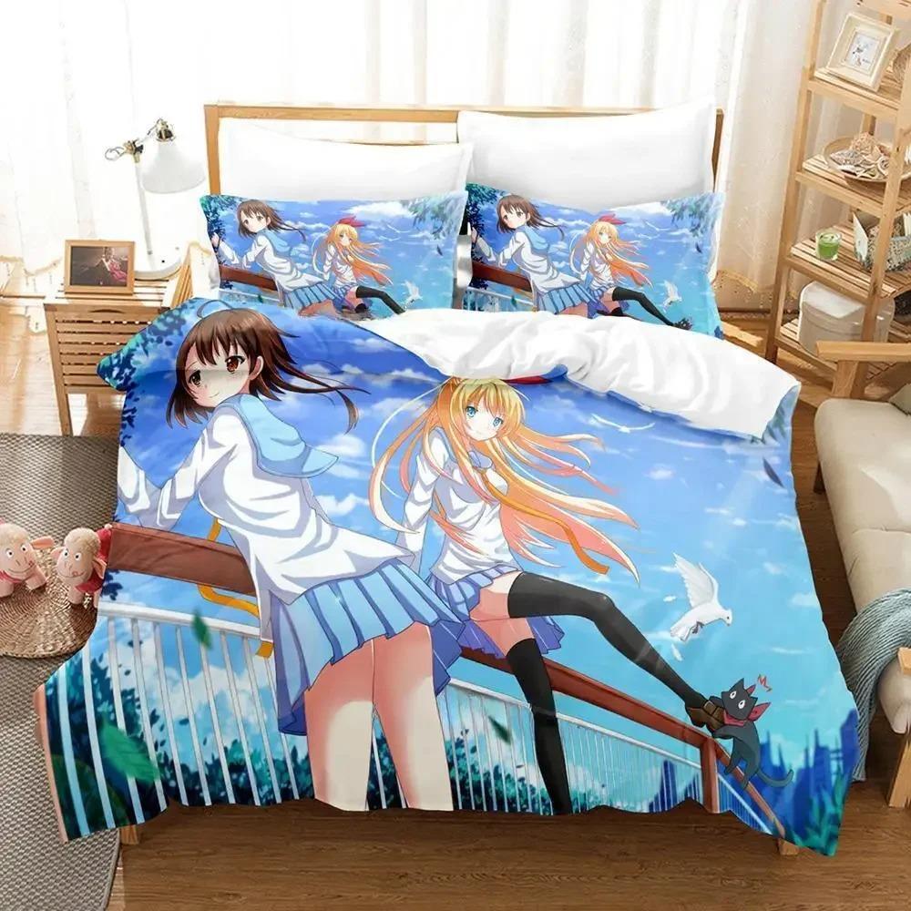 Comfortable Anime Print Bedding Set With Duvet Cover And Pillowcases Single Twin Full Queen King Sizes For Adults And Kids
