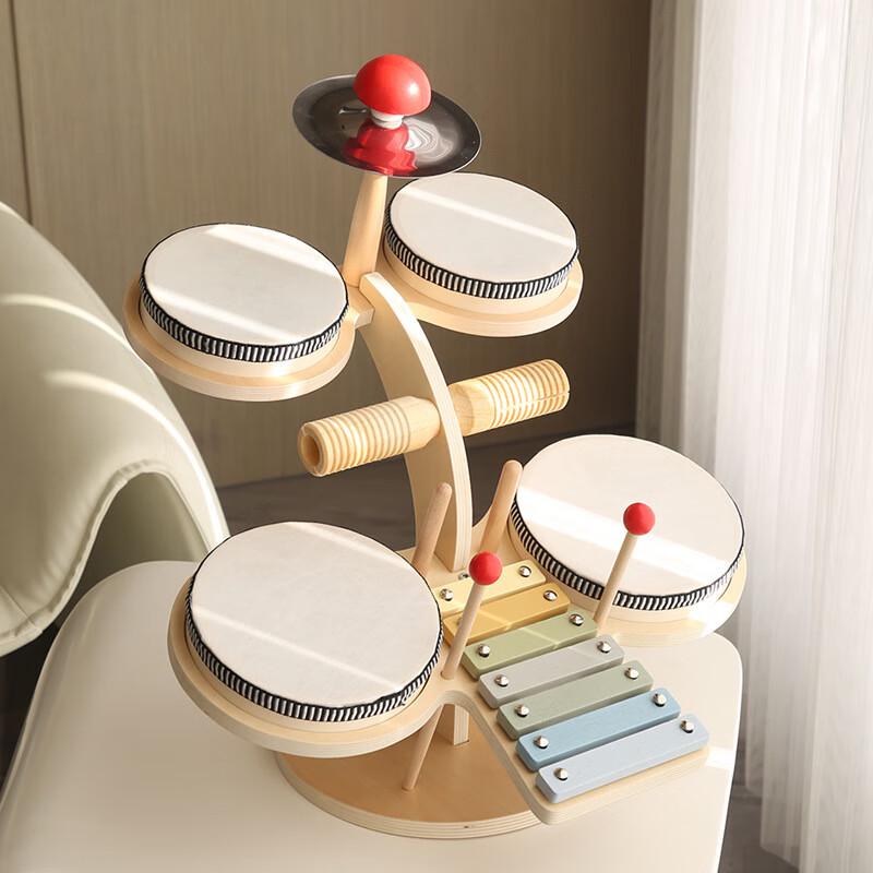 ChangBaosen Wooden Drum Kit Decor Toy