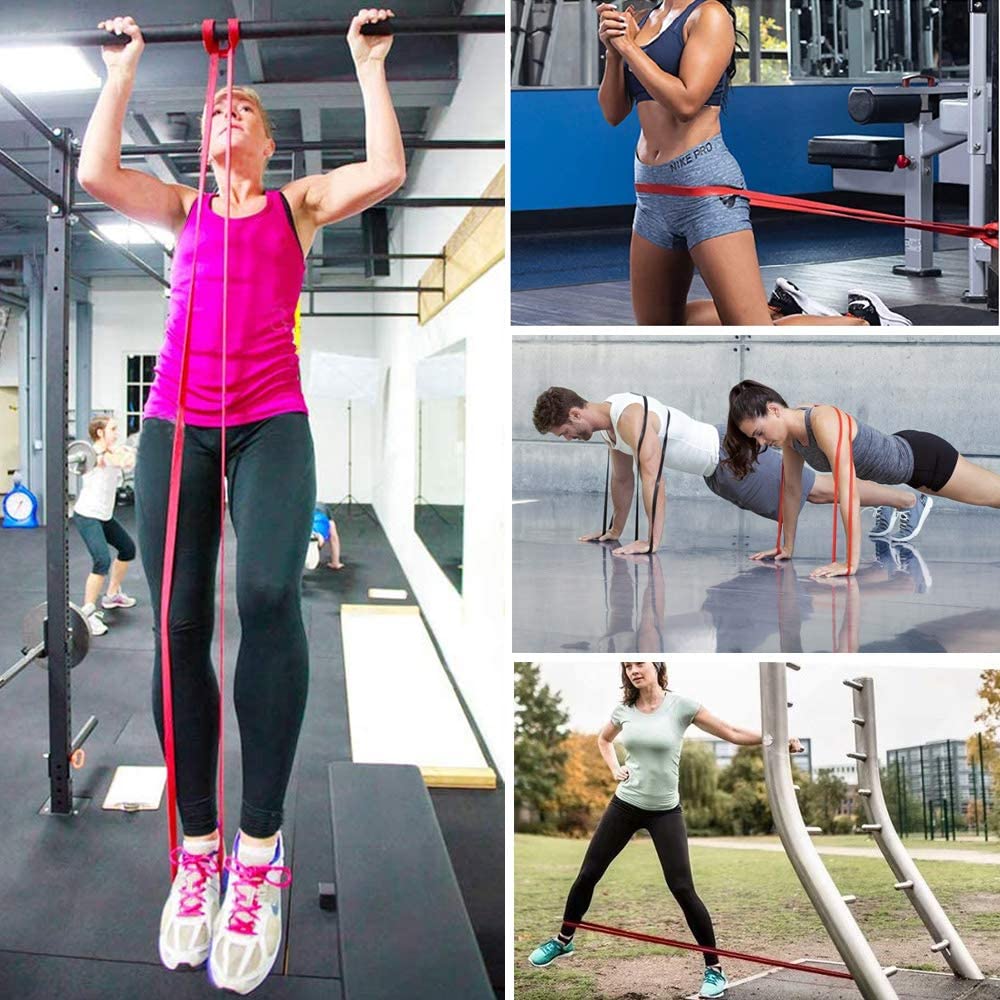 Ensembles de bandes de résistance en caoutchouc naturel de 208cm, bandes élastiques de Yoga/Fitness, équipement de Fitness Pilates, extenseur d'entraînement unisexe