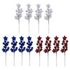 21cm Gold Glitter Floral Branches 12pcs Wire Foam Stems for DIY Wedding Centerpiece Decor