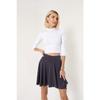 Women's Black Flared Shorts Skirt With Flexible Flared Pleated Shorts