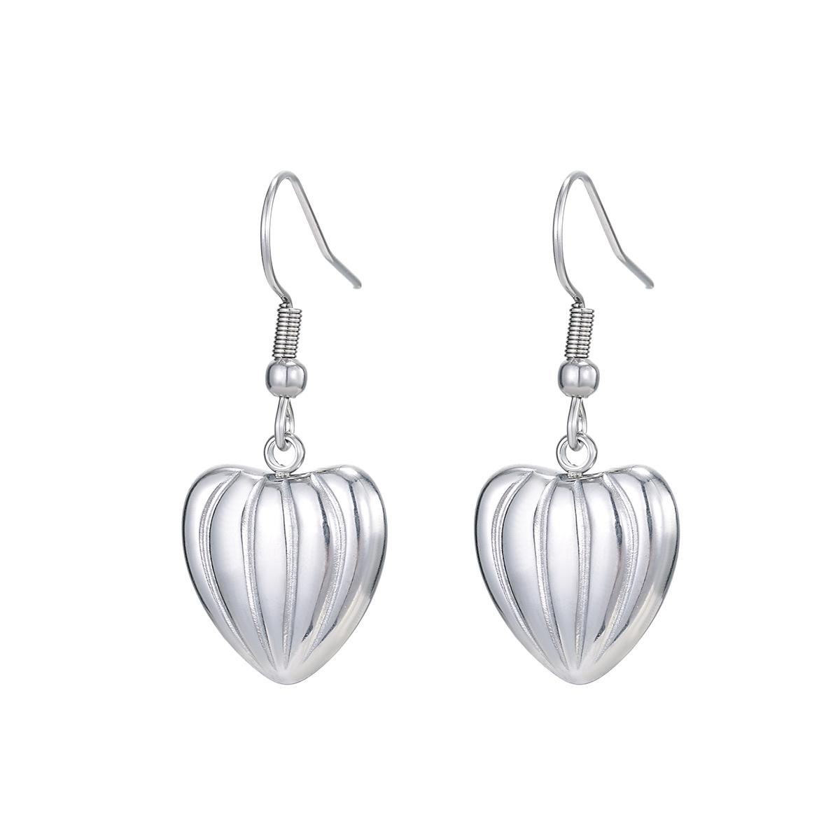 

Серьги-подвески из нержавеющей стали в форме сердца, комплект украшений в стиле хип-хоп, аксессуары в уличном стиле