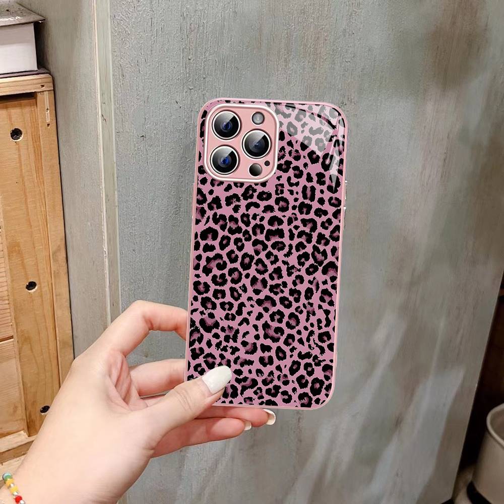 Verre Trempé Motif Léopard Guépard Pour Iphone 14 13 12 11 Pro Mini XS MAX 14Plus X XS XR Coque