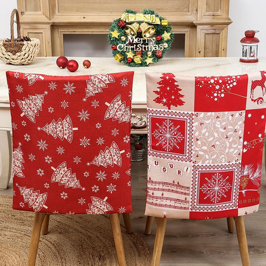 Christmas Dinner Table Decoration Restaurant Chair Cover 2024 New Year Decor Chair Back Covers Christmas Decoration
