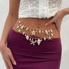 Beach Vacation Imitation Pearl Starfish Shell Pendant Waist Chain, Ocean Wind Conch Body Chain Female