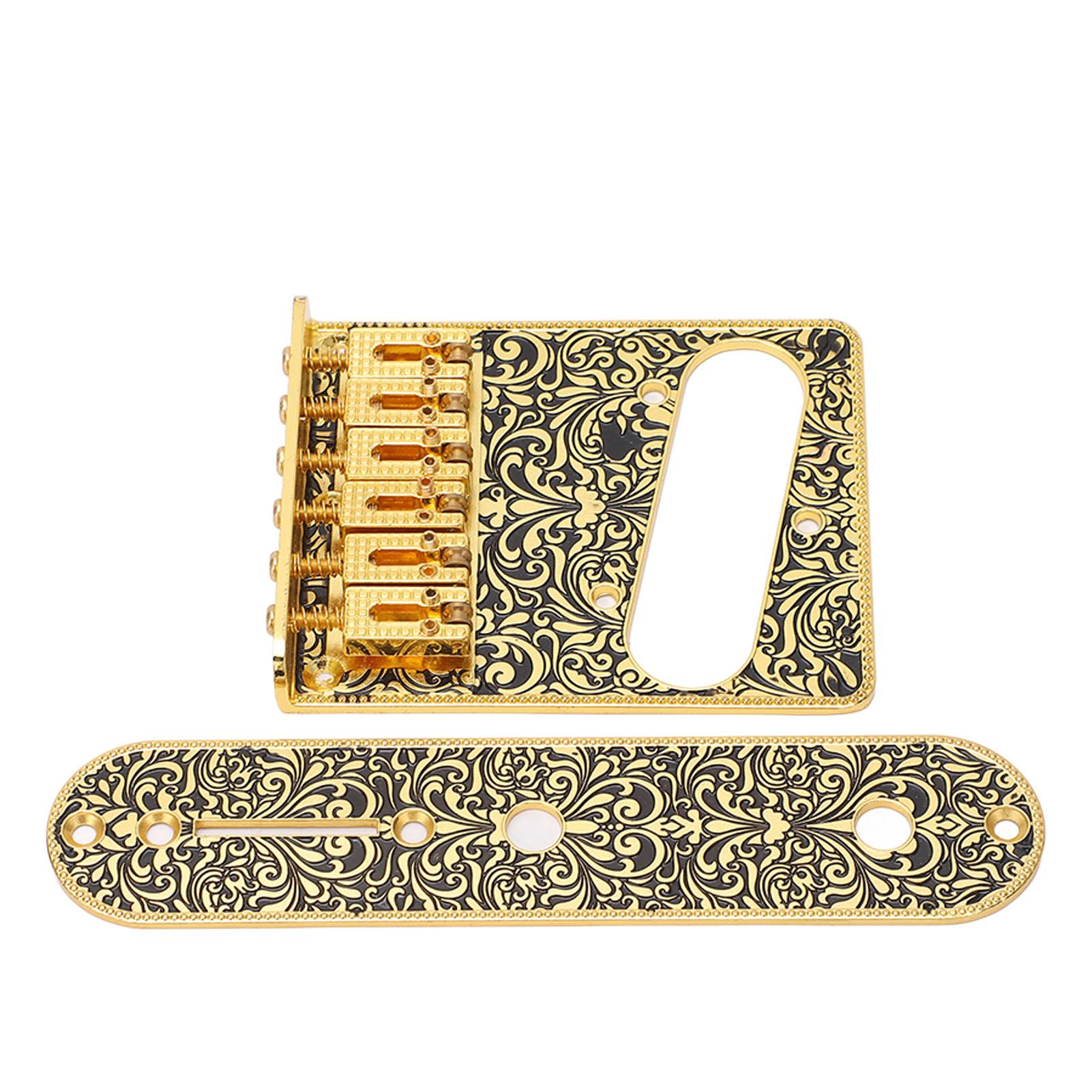 Электрическая гитара седло бридж пластина регулируемый резной узор золотой гитарный бридж набор для замены
