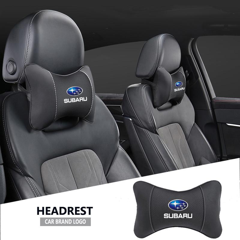 1Pcs Car Seat Headrest Auto Logo Neck Pillow For Subaru Crosstrek Ascent Forester Tribeca Outback Legacy Impreza Levorg Mpreza Z13