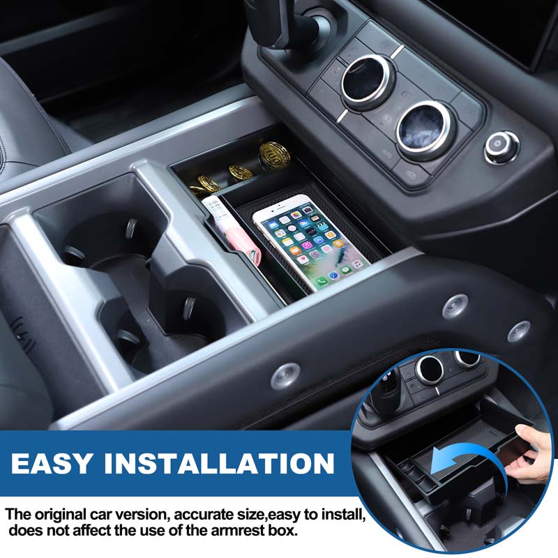 ABS Black For Land Rover Defender 110 2025+ Car Center Console Storage Box Multifunctional Storage Box Car Interior Accessories
