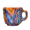 New Natural Resin Mineral Crystal Coffee Cups Colorful Large-Capacity Agate Crystal Cups Household Necessities