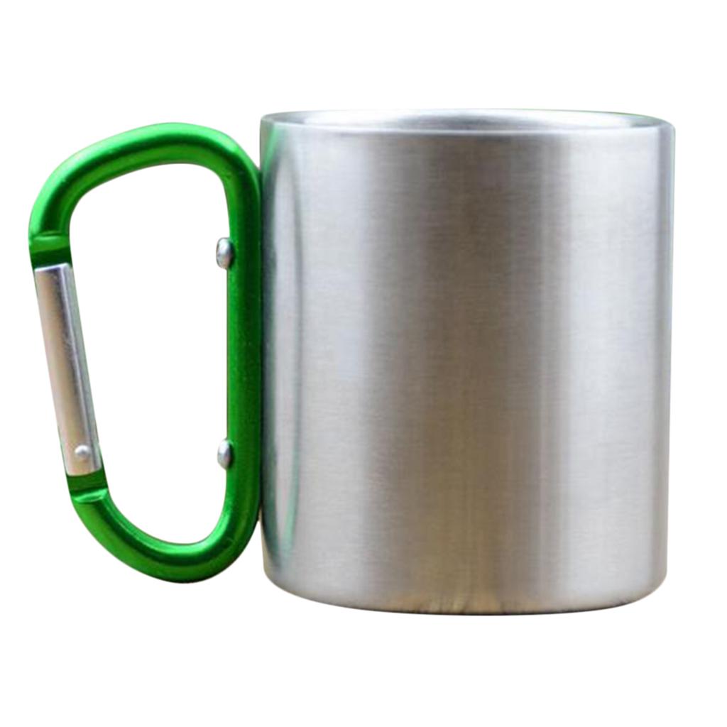 Aluminum Alloy Camping Mug with Carabiner Handle Outdoor Metal Travel Mug Cup Portable Hiking Gear for Camping Enthusiasts
