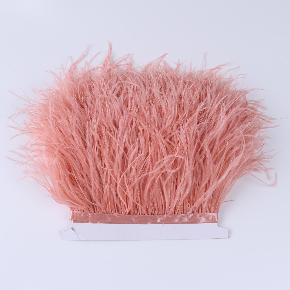 1 Meter Ostrich Feather Trim Trimming Natural Ostrich plumage Fringe Ribbon Lace for Wedding Party Dress Sewing Decoration plume